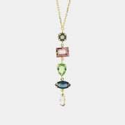 Collana in Argento 925 con cristalli nelle sfumature verdi