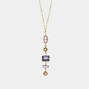 Collana in Argento 925 con cristalli nelle sfumature del viola