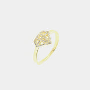 Anello in Argento 925 a forma di diamante e zirconi bianchi