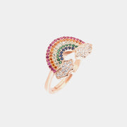 Anello in Argento 925 con arcobaleno arricchito da zirconi multicolor