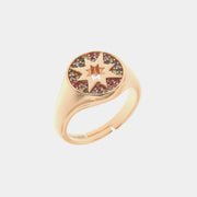 Anello in Argento 925 a forma di stella con zirconi multicolor