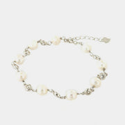 Bracciale in Argento 925 giro di perla bianca e zirconi