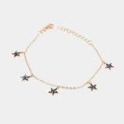 Bracciale in Argento 925  con pendenti a forma di stelle a zirconi colorati