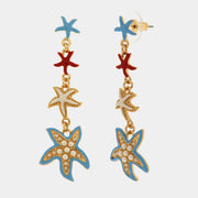 Orecchini in Metallo con stelle marine colorate pendenti