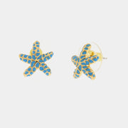 Orecchini in Metallo con stella marina turchese