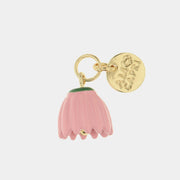 Ciondolo in Metallo campanella a forma di fiore campanula rosa grande impreziosita da smalti colorati