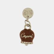 Ciondolo in Metallo campanella portafortuna con scritta Capri marrone