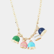 Collana in Metallo con charms campanelle Capri pendenti, impreziosite da smalti colorati