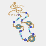 Collana in Metallo con cristalli di colore blu ispirati al vetro di Murano