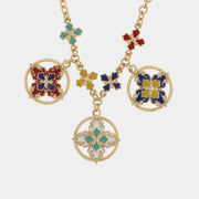 Collana in Metallo con croci  di Malta colorate pendenti