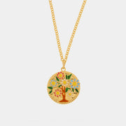 Collana in Metallo con albero e fiori colorati