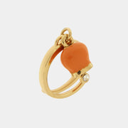 Anello in Metallo con campanella portafortuna arancione