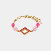 Bracciale in Metallo con cristalli colorati nelle sfumature rosa ispirate al vetro di Murano